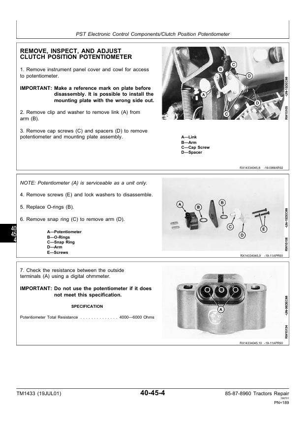 Complete John Deere 8560 8760 8960 Workshop Repair Manual PDF