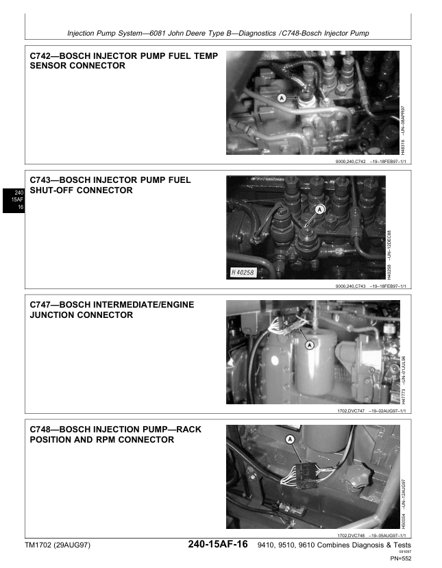 Complete John Deere 9410 9510 9610 Combine Repair Manual