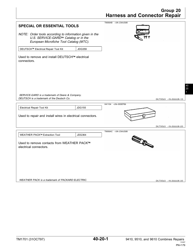 Complete John Deere 9410 9510 9610 Combine Workshop Manual