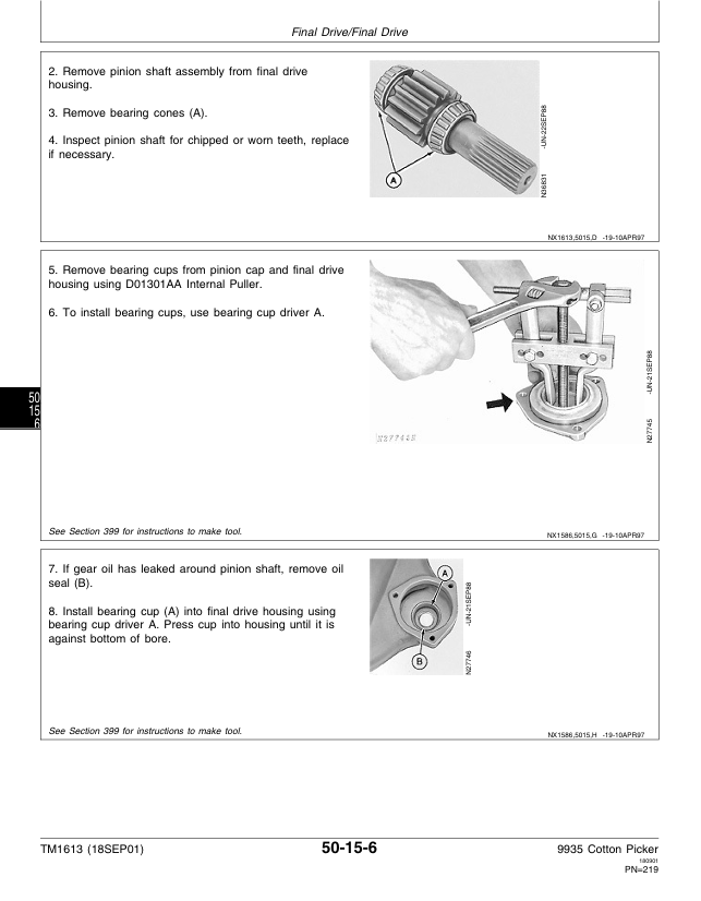 Complete John Deere 9935 Cotton Picker Workshop Manual TM1613