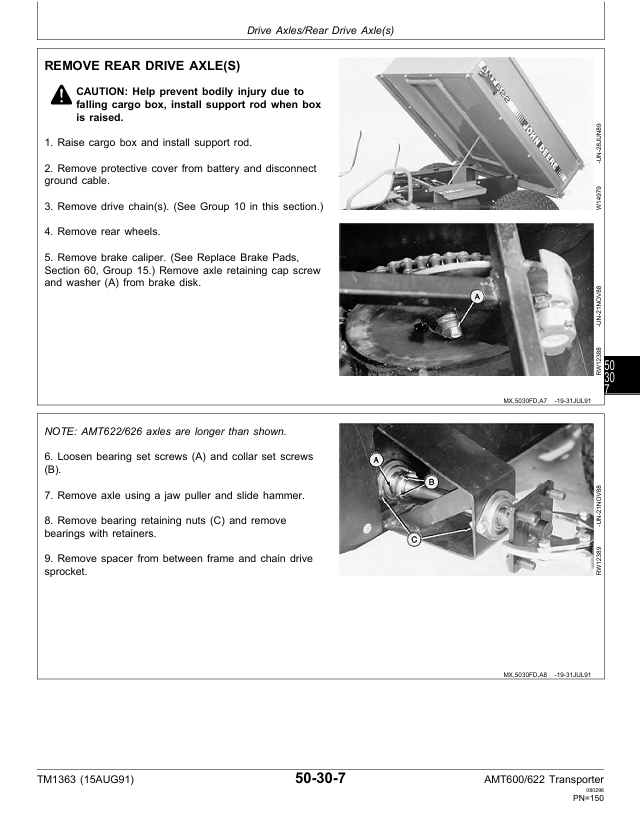 Complete John Deere AMT600 AMT622 AMT626 Maintenance Manual TM1363