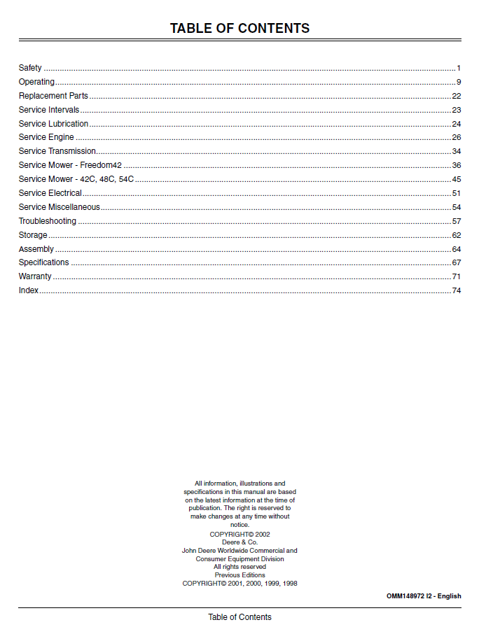 Complete John Deere LX266 LX277 LX279 LX288 Tractor Manual OMM148972 PDF