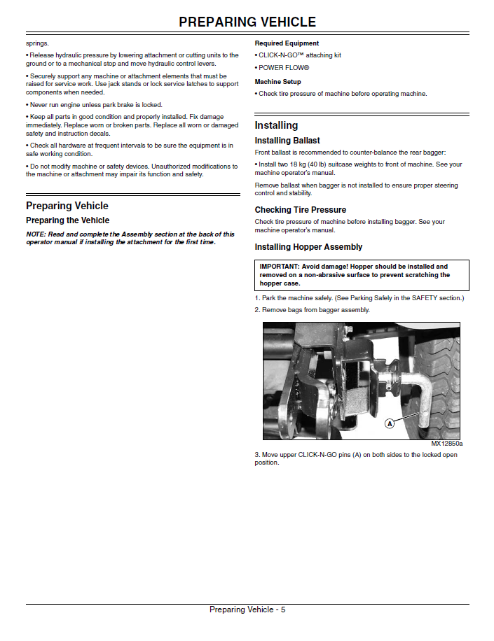 Complete John Deere Rear Bagger Operator Manual OMM147540 Download