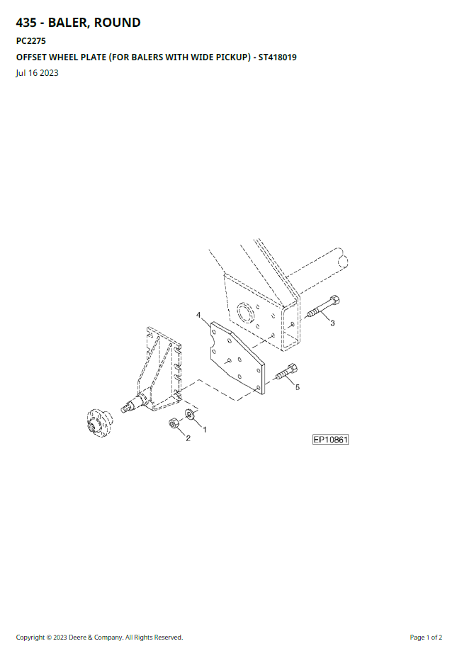 Complete John Deere Round Baler Parts Book Manual PC2275 PDF Guide