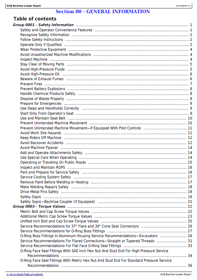 Complete John Deere TM10147 Backhoe Loader Maintenance and Repair Manual