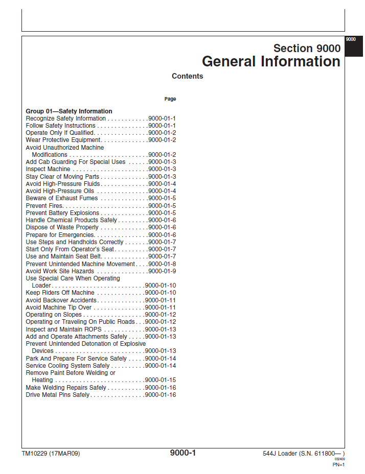 Complete John Deere TM10229 Loader Operation and Diagnostic Manual