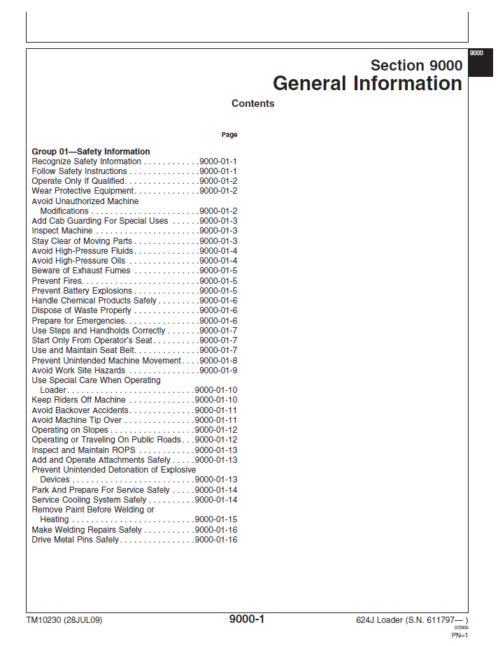 Complete John Deere TM10230 Loader Operation and Diagnostic Manual