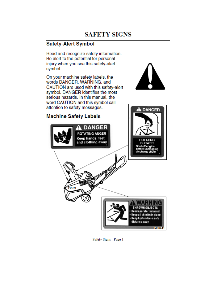 Complete John Deere TRS 21 Snowthrower Operator Manual – OMM133615 Edition