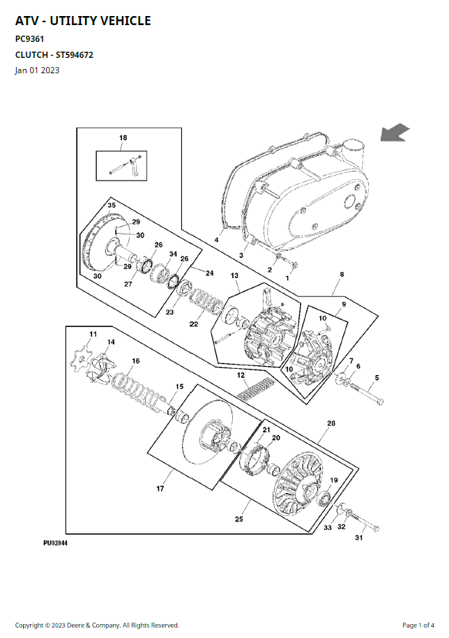 Complete John Deere Trail Buck Utility ATV Parts Book Manual PC9361 PDF Guide