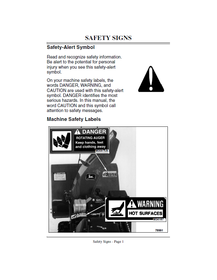 Complete John Deere Walk-Behind Snowblower Operator Manual – OMM124531 Edition