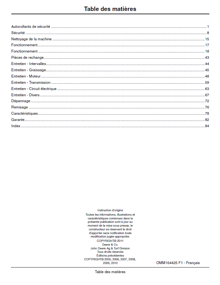 Complete John Deere X700 X729 Tractor Manual OMM164425 PDF Guide