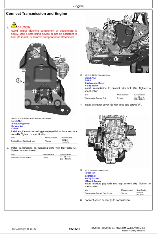 Complete John Deere XUV590E and XUV590M Gator Technical Manual TM149719