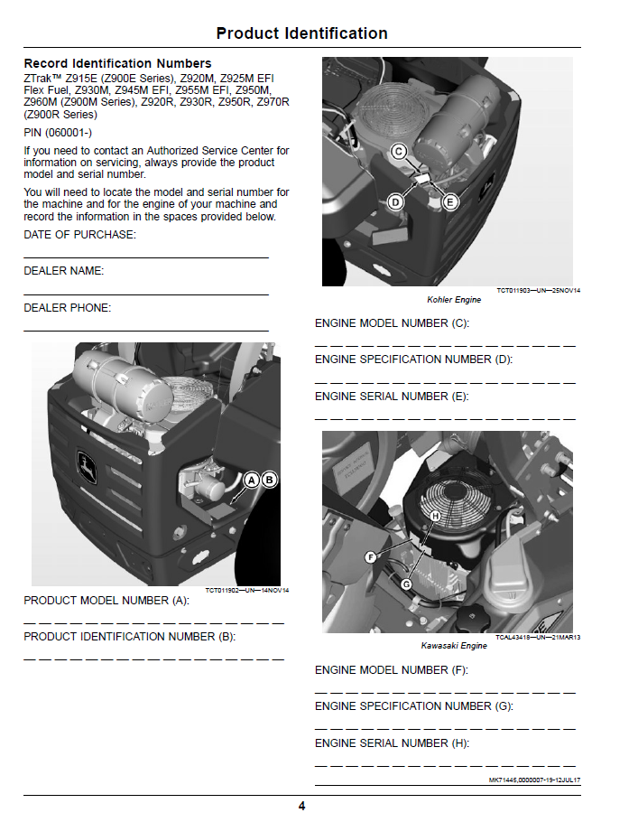 Complete John Deere ZTrak Pro Z900 Series Gas Operator Manual OMUC10539