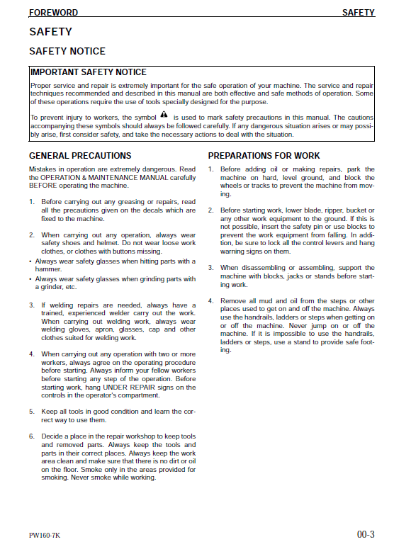 Complete Komatsu PW160-7K Workshop & Repair Guide [PDF]