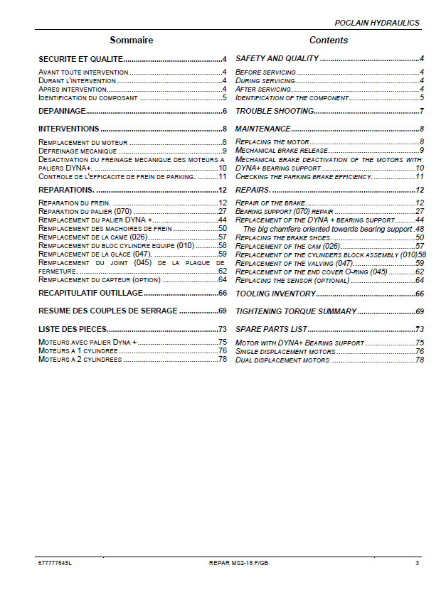 Complete Mustang Poclain Hydraulic Motor Repair Manual for Skid Steer Loaders