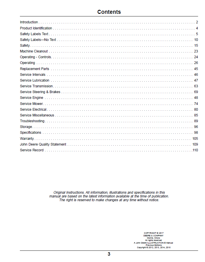 Complete OMUC15068 ZTrak Pro Gas Operator Manual for John Deere Z900 Series