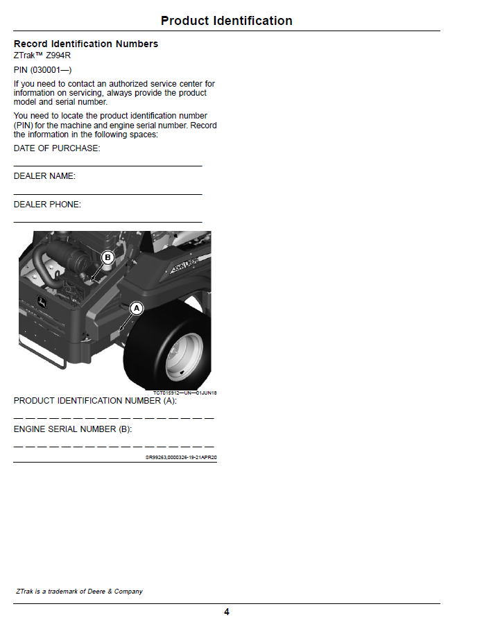 Complete OMUC28937 Manual for John Deere Z994R ZTrak Pro Mower