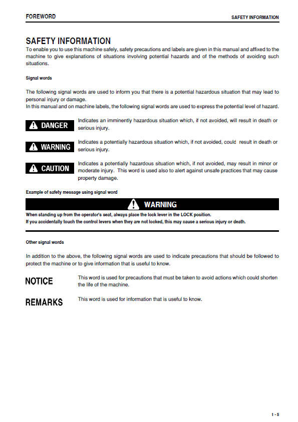 Complete Operation & Maintenance Manual for Komatsu PC27MR-2 & PC35MR-2