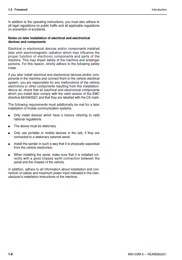 Complete Operation & Maintenance Manual for Komatsu WA100M-5 Loader [PDF]