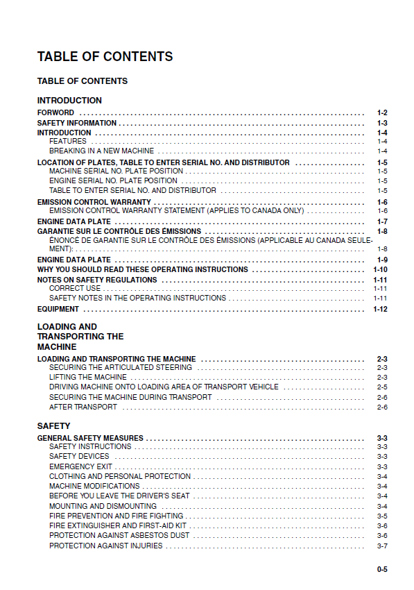 Complete Operation & Maintenance Manual for Komatsu WA65-3 Wheel Loader