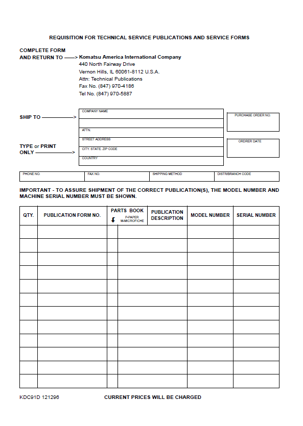 Complete Operator's & Maintenance Manual for Komatsu WA95-3 Wheel Loader (VEAM980200)
