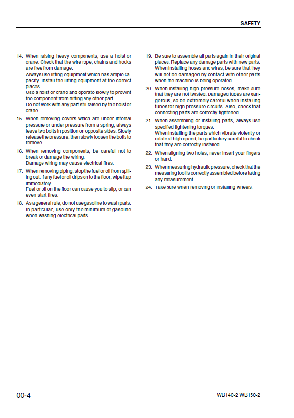 Complete Repair & Maintenance Shop Manual for Komatsu WB140-2, WB150-2