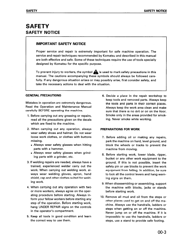 Complete Shop Manual for Komatsu WA900-1 Wheel Loader