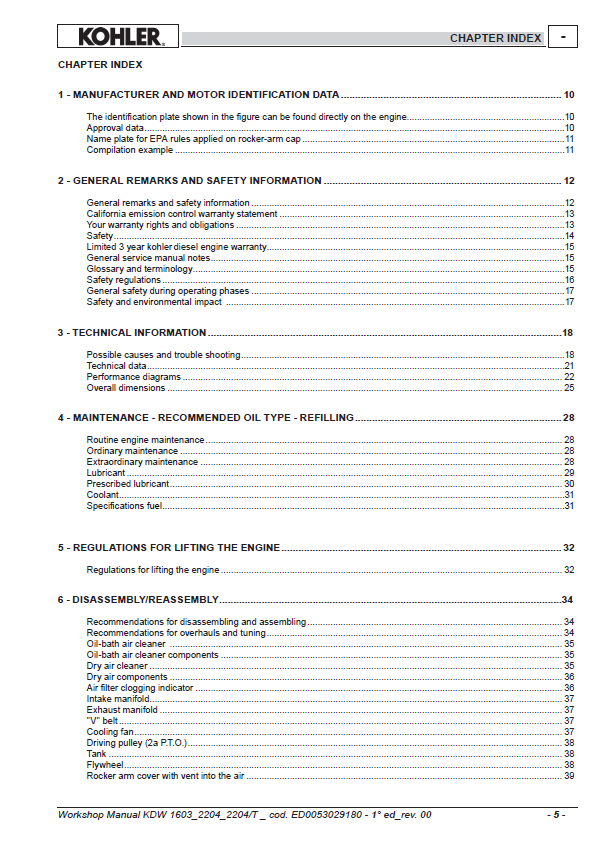 Complete Workshop & Maintenance Manual for JCB Kohler KDW Engines