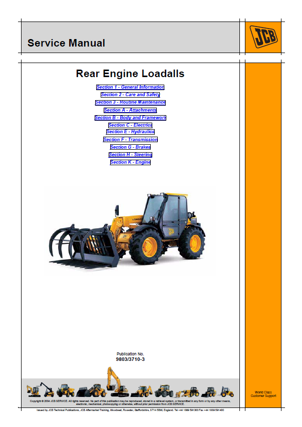 Comprehensive Guide to JCB Rear Engine Loadall Service & Repair
