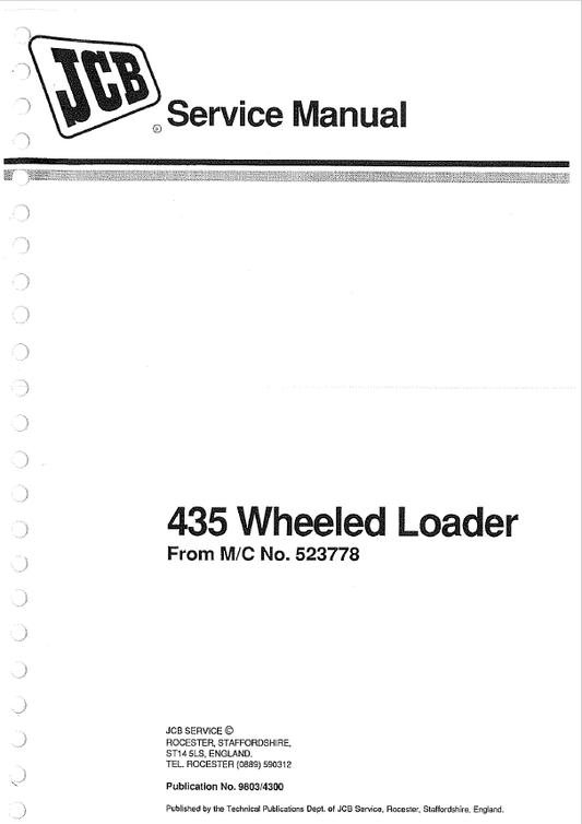 Comprehensive JCB 435 Wheeled Loader Maintenance & Service Guide 