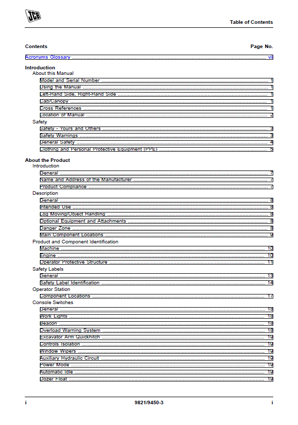 Comprehensive JCB 65R-1 Maintenance & Operator Manual