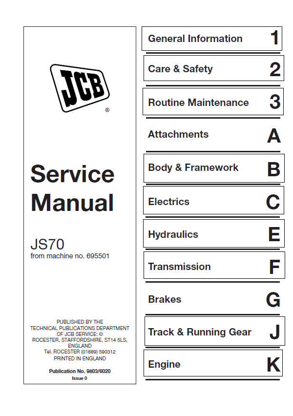 Comprehensive JCB JS70 Service & Maintenance Guide
