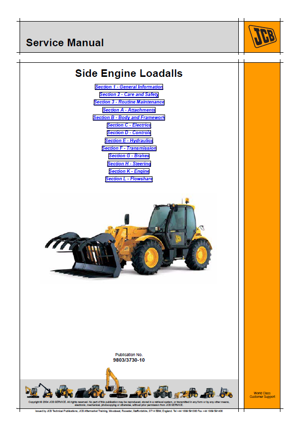 Comprehensive JCB Side Engine Loadall Service & Repair Solutions