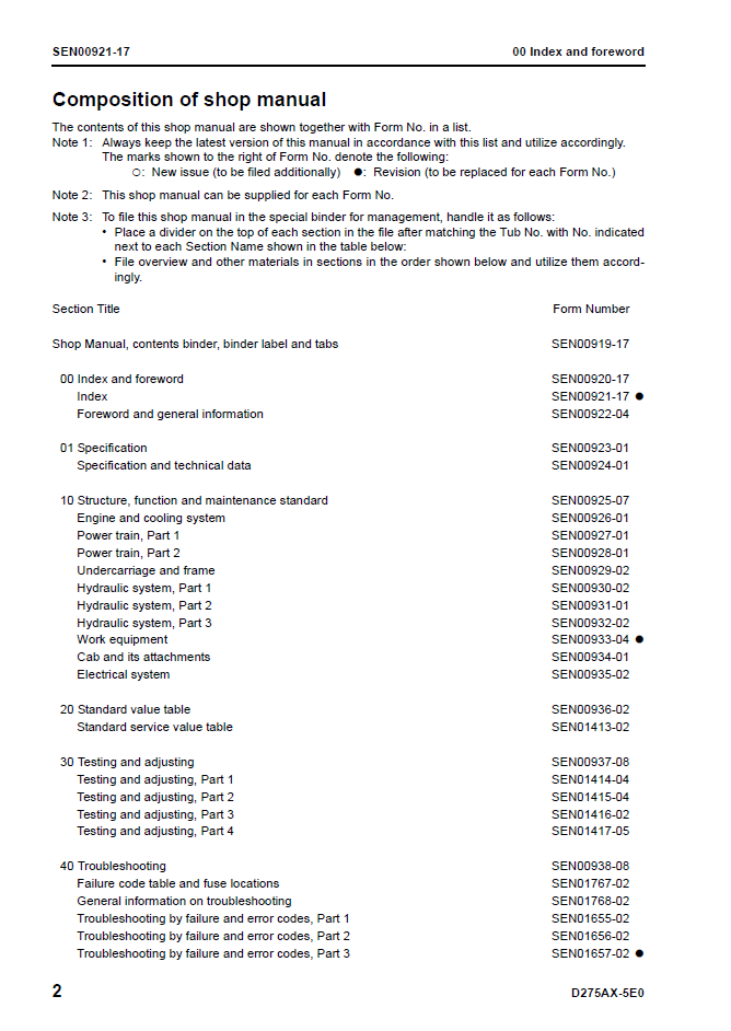 D275AX-5E0 Bulldozer Repair Manual Komatsu SEN00919-17 PDF