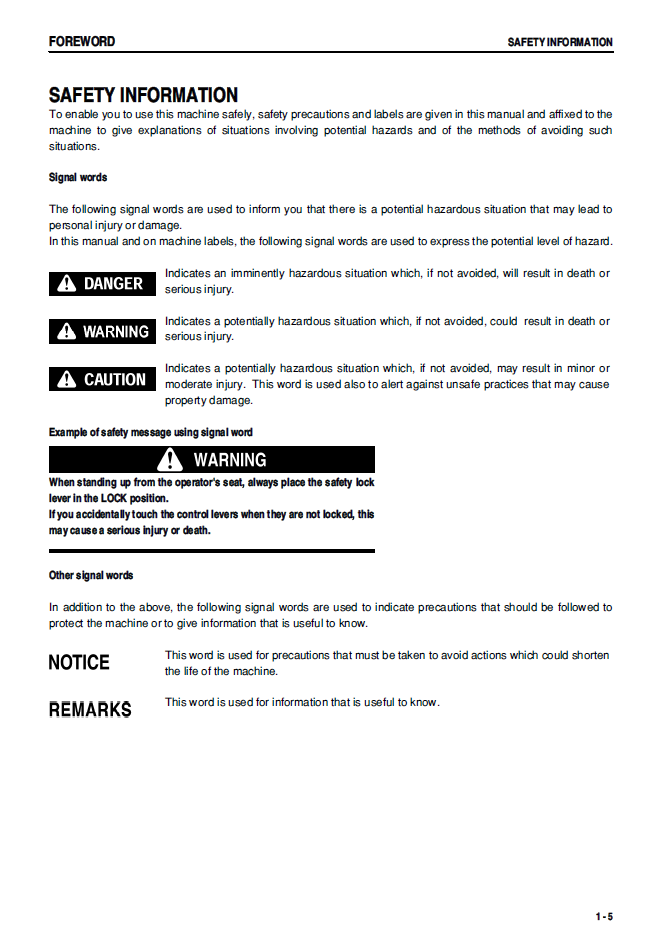 D275AX-5 Bulldozer Operation Manual SEAM055900T PDF
