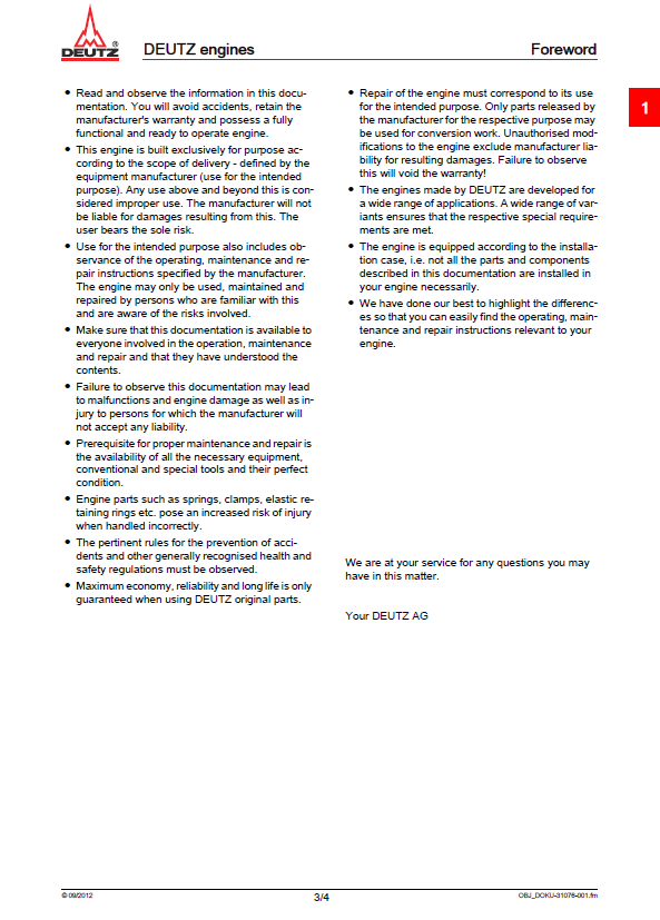 DEUTZ TD 3.6 L4 TCD 3.6 L4 Diesel Engine Repair & Service Manual PDF
