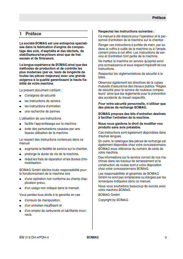 Download BOMAG 00804002 Manual: BW 219 DH-4 PDH-4 PDF