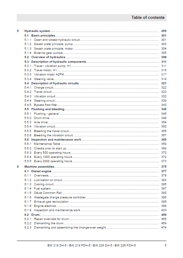 Download BOMAG BW 219PDH-5 Service Manual | Part No. 00840250EN
