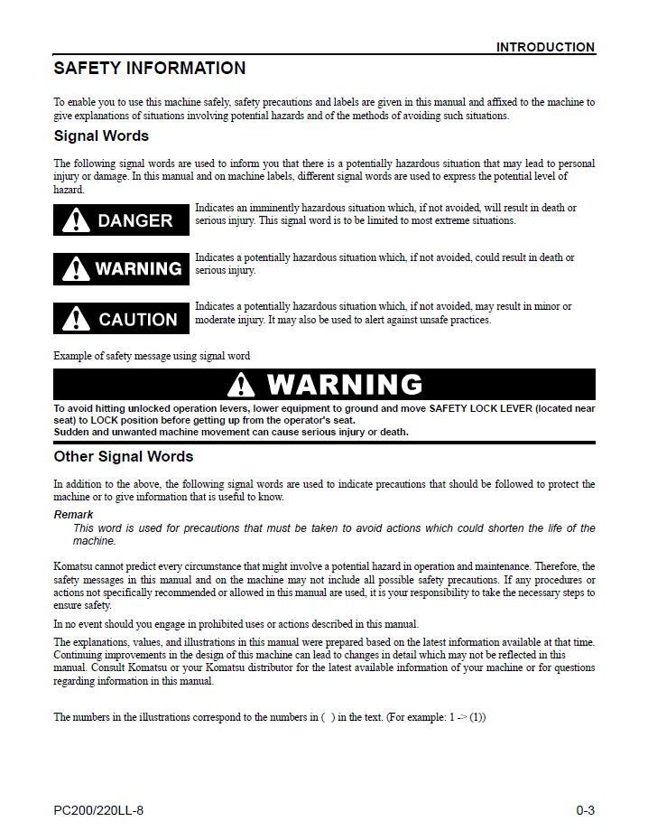Download CEAM001604: Komatsu PC200LL-8 & PC220LL-8 Logging Excavator Maintenance Manual