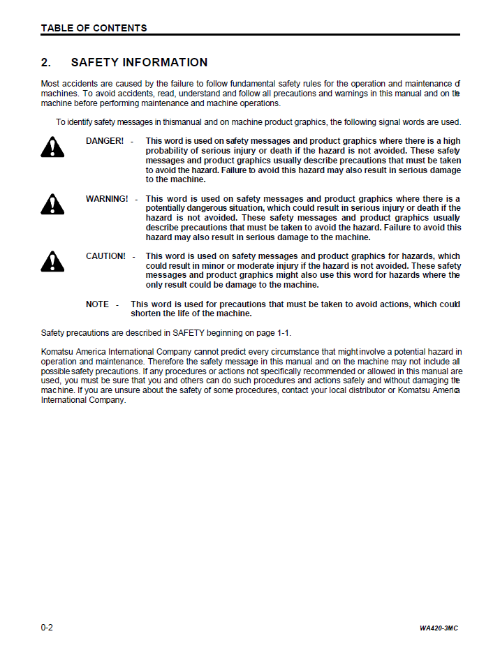 Download CEAM003701: Komatsu WA420-3 Wheel Loader Maintenance Manual