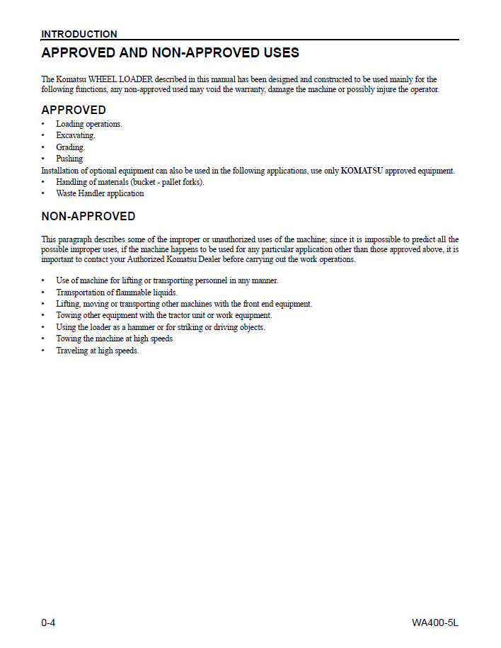 Download CEAM009602: Komatsu WA400-5L Wheel Loader Maintenance Manual