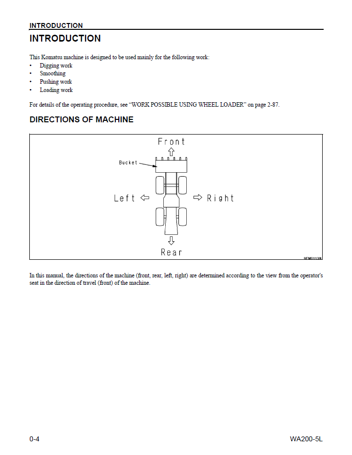 Download CEAM013101: Komatsu WA200-5L Wheel Loader Maintenance Manual