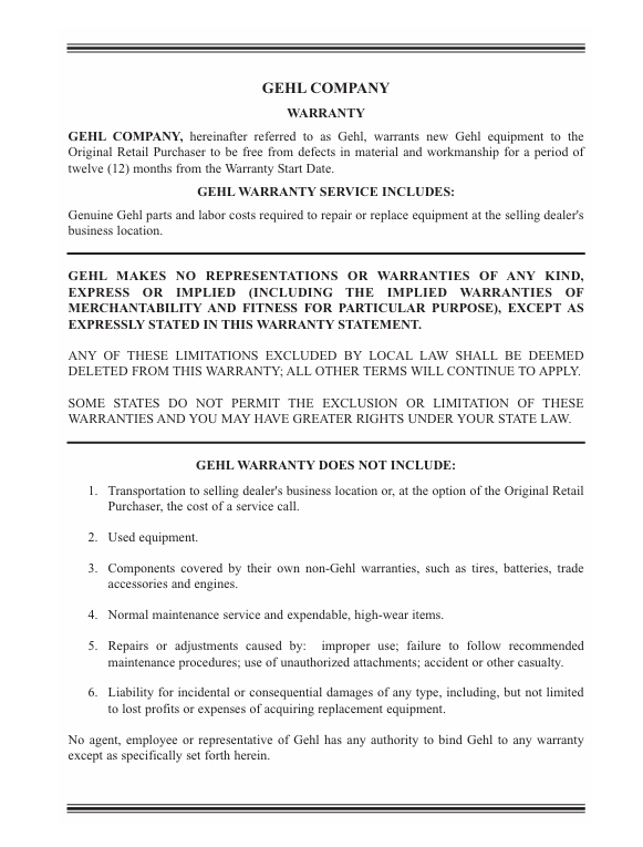 Download GEHL 1202 Compact Excavator Operator Manual PDF (908170)