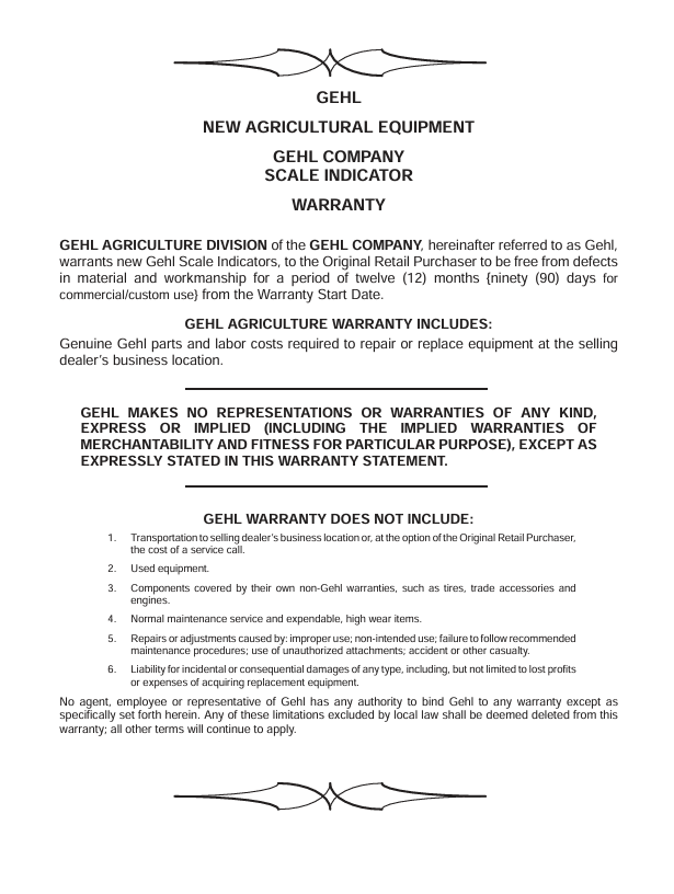 Download GEHL 2100 Scale Indicator Operator Manual 907560