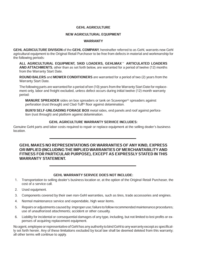 Download GEHL 2175 Mower Conditioner Operator Manual PDF
