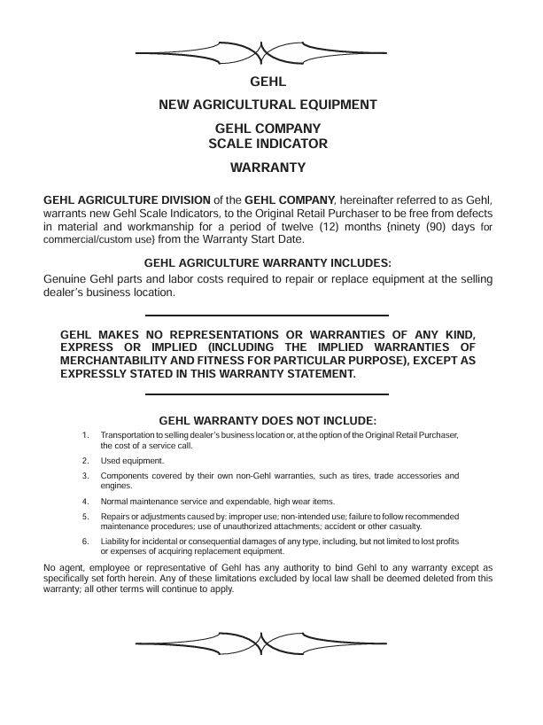 Download GEHL 3200 Scale Indicator Operator Manual 907561