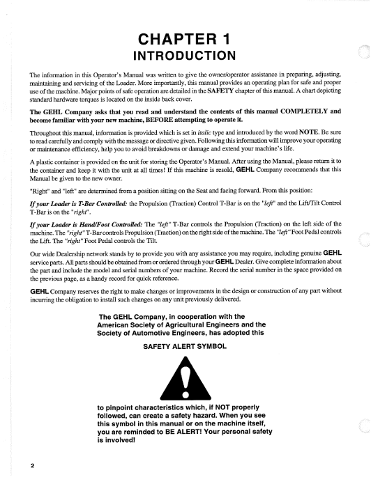Download GEHL 3725 3825 4525 4625 Skid Loader Operator Manual PDF