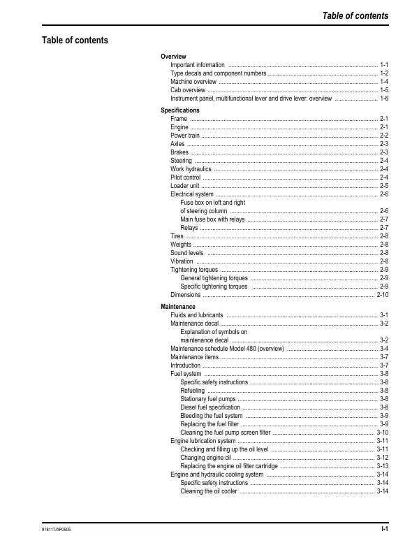 Download GEHL 480 All Wheel Steer Loader Repair Manual 918117 PDF