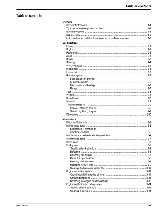 Download GEHL 480 All Wheel Steer Loader Repair Manual 918117 PDF