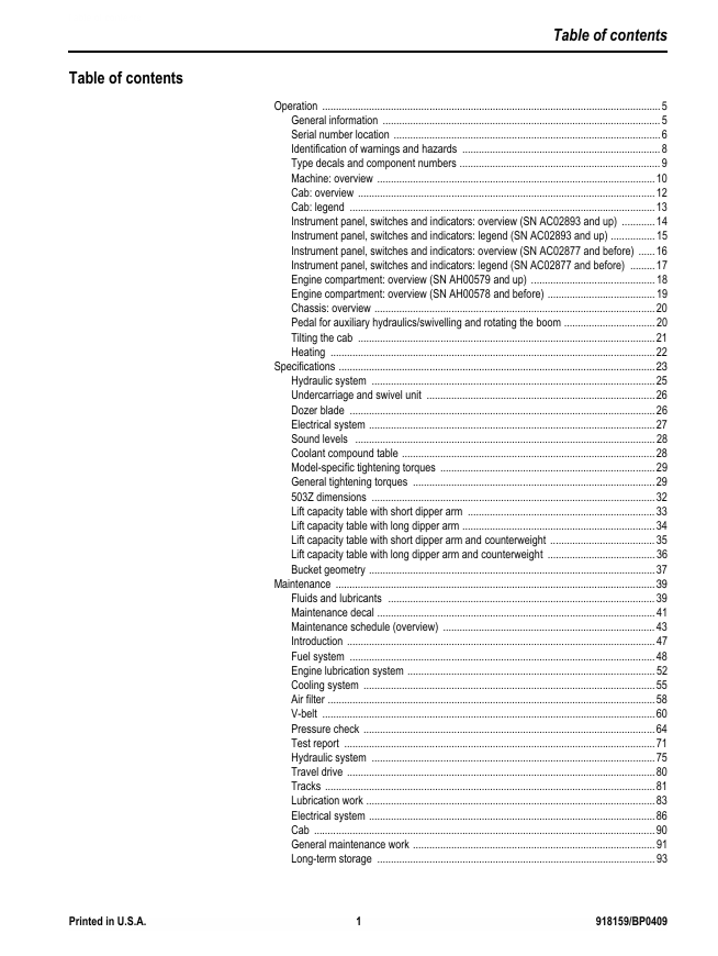 Download GEHL 503Z Compact Excavator Workshop Service Manual PDF
